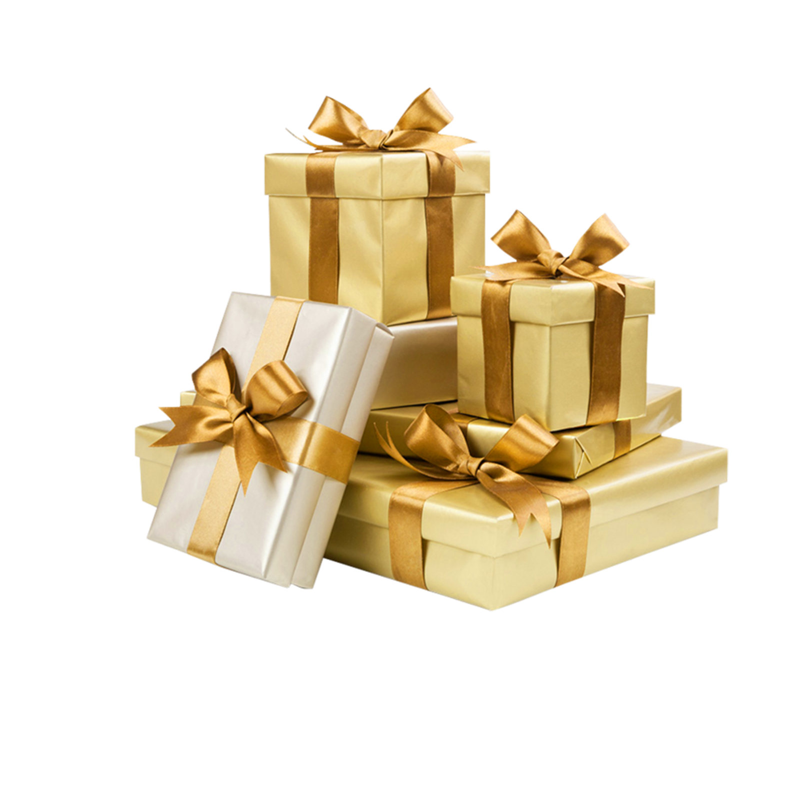 gifts wrapped in gold